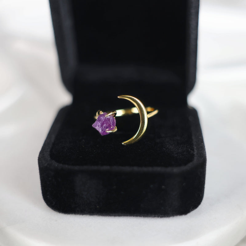 Celestial 'It Girl' Crystal Rings (Moonstone, Amethyst & Labradorite)